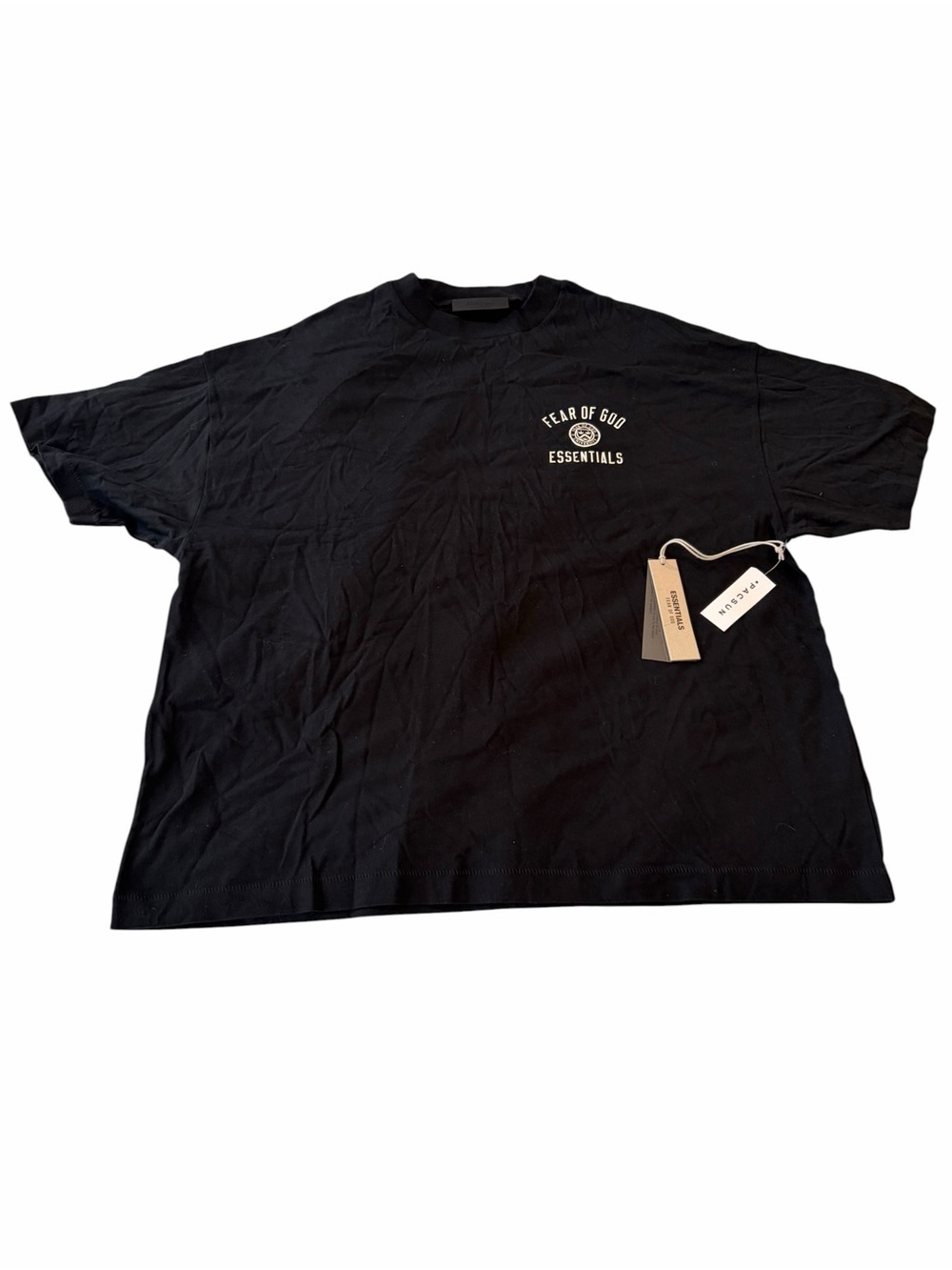 Fear Of God Essentials Men’s Black Oversized Logo T Shirt NWT Medium